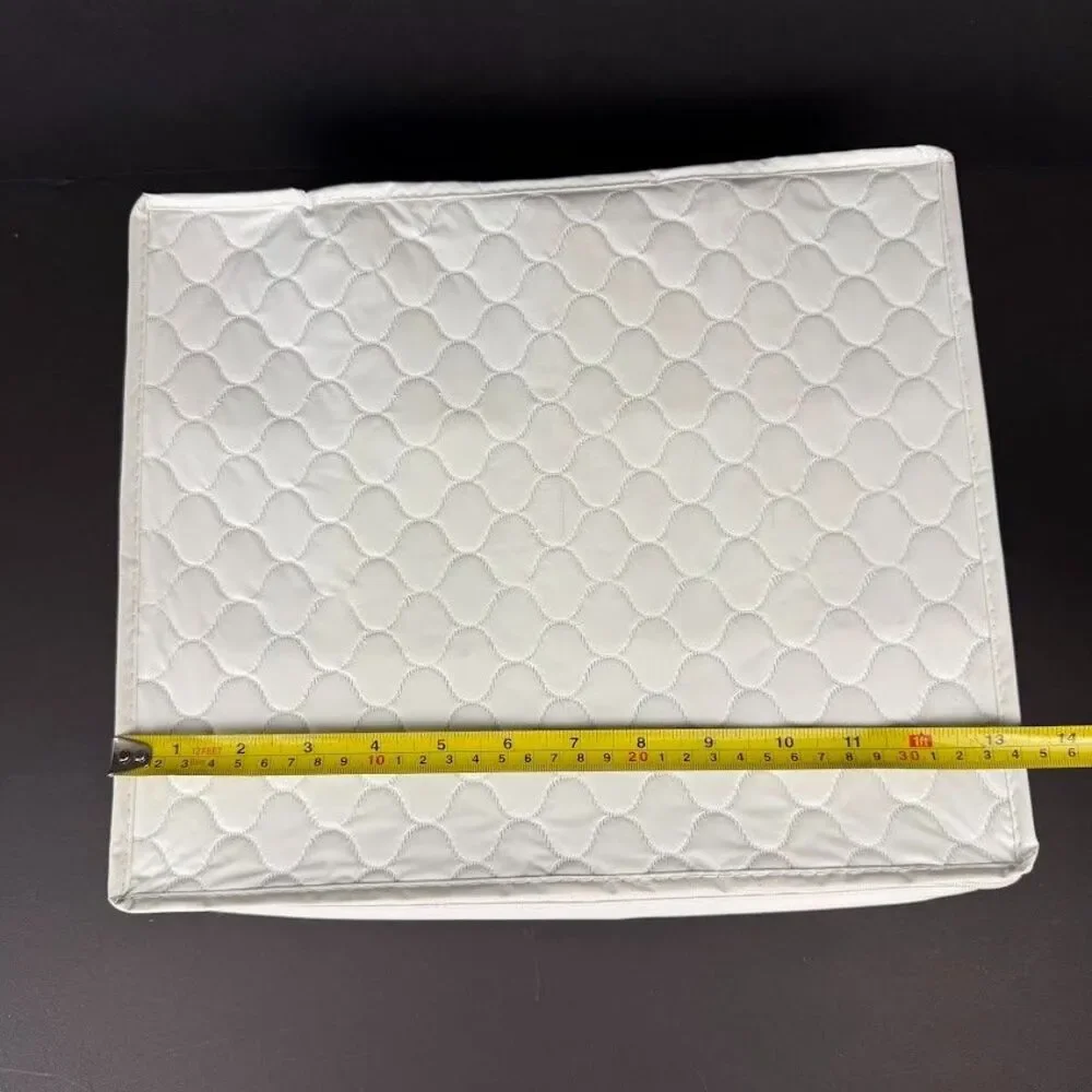 6 Piece Set White Quilted Vinyl Dinnerware/Dish/China Zippered Storage Cases